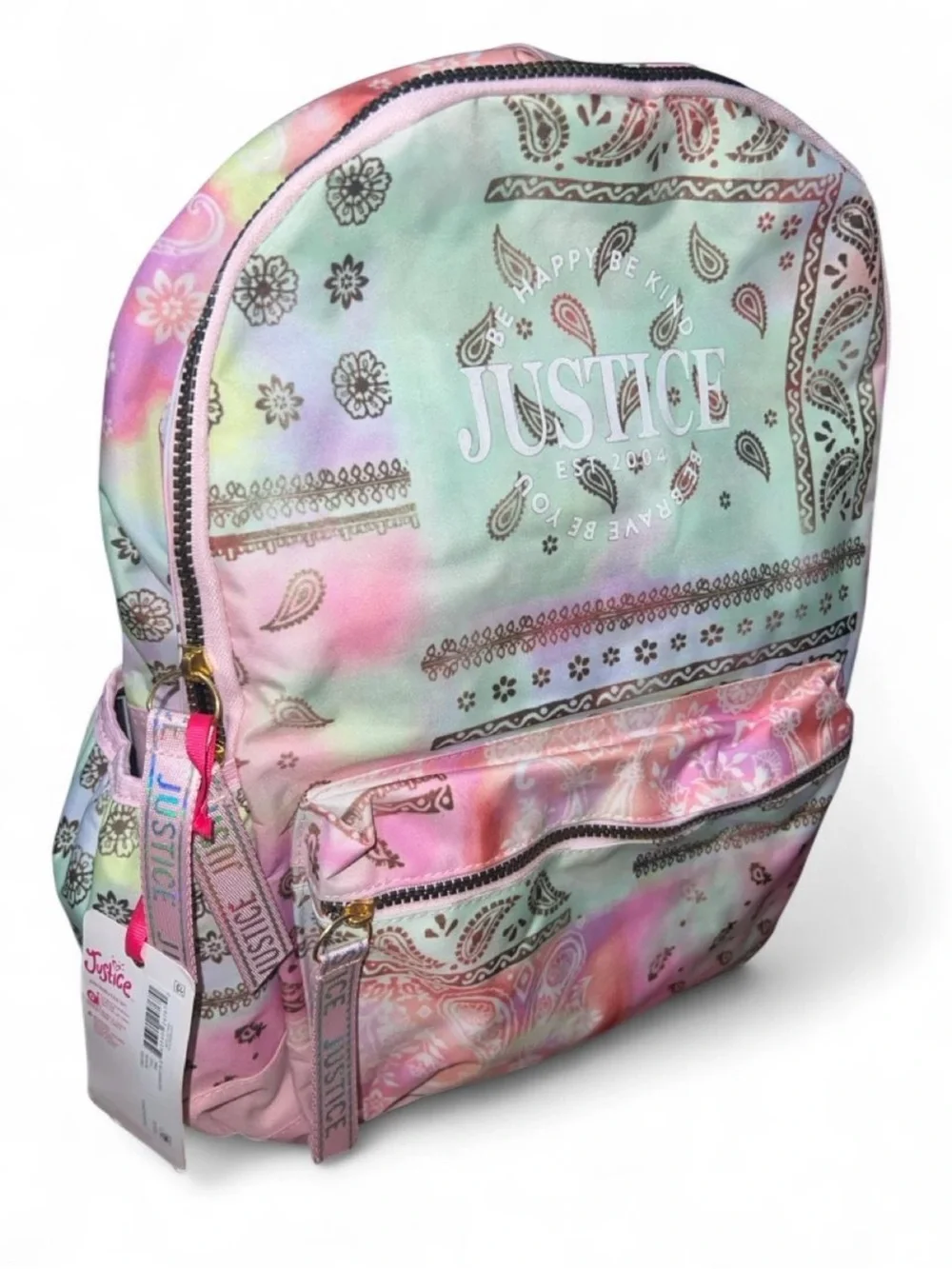 Justice Pastel Bandana Backpack in Pink, Mint & Peach Tones
